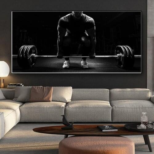 Weight Lifting Man Poster Bodybuilding Fitness Workout Wall Art Canvas Painting Posters and Prints Wall Art Picture Home Decora