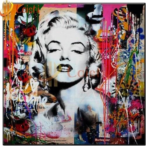 Full square diamond painting famous Abstract doodle woman pictures for embroidery round diamond mosaic paintings wall decoration