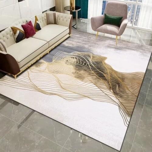 Nordic Retro Geometric Stripe Printing Carpet for Living Room Bedroom Anti-slip Floor Mat Fashion Bathroom Decorative Area Rug