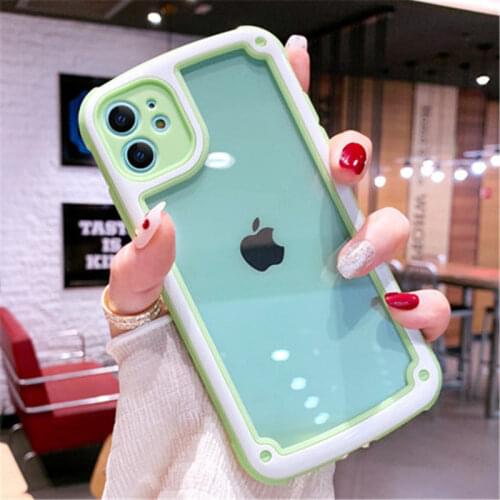 Transparent Shockproof Phone Case For iPhone 12 mini 11 Pro Max XS XR X 7 8 Plus SE 2020 Clear Anti-knock Soft TPU Back Cover