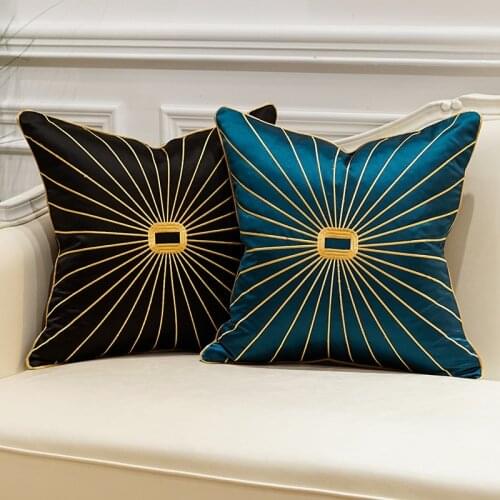 Embroidery geometry cushions Luxury car pillow Decorative cushion European cushion cover office