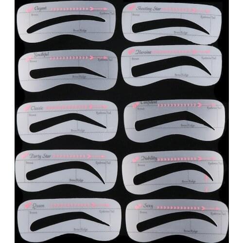 4/10 Styles Grooming Eyebrow Stencil Kit Makeup Tools DIY Beauty Eyebrow Template Stencil For Women Beauty Tools Accessories