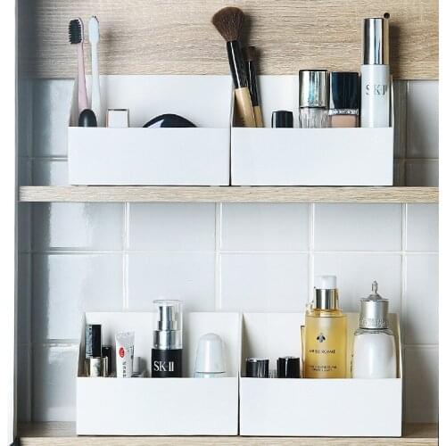 2020 New Japanese mirror cabinet storage finishing box simple six grid cosmetic storage box lipstick rack