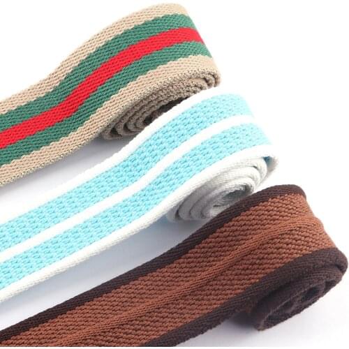 1.5"(38mm) Cotton Stripe Webbing Backpack Fabric Strap Webbing Purse Making Leash Canvas Tote Bag Handbag Dog Collar Supplies