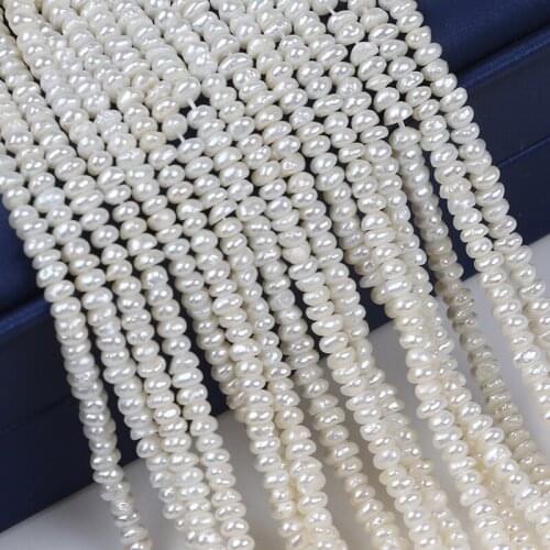 2.5-3-3.5-4mm Different Size Small Button Pearl Central Drilled Beads New Fashion Jewelry Necklace Chain