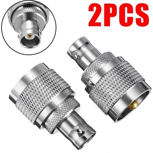 2pcs New PL259 UHF Male to BNC Female Plug Socket Coaxial Cables Adaptor portable Audio Cables Jack Convertor Accessories
