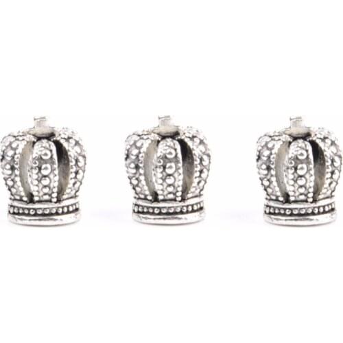 20pcs European Beads Crown Charms For Women Jewelry Accessories 8*11mm Silvers Plated Big hole Size Beads Fit Bracelet Diy