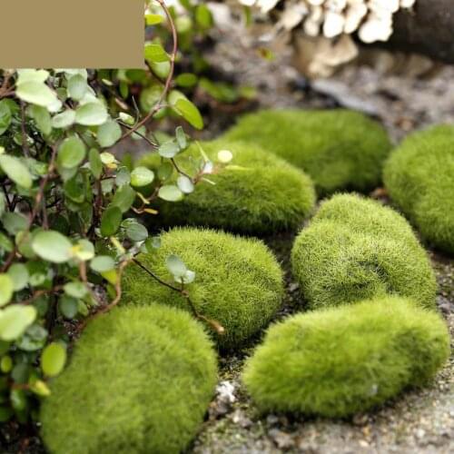 4 PCS Simulation Moss Stone Flocking Stone False Moss Lawn Micro Landscape Decoration Accessories Garden Decoration