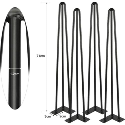 4Pcs/Set DIY 71cm Iron Table Desk Legs Table Chair Laptop Desk Hairpin Legs Anti Slip Home Accessories Furniture Legs HWC