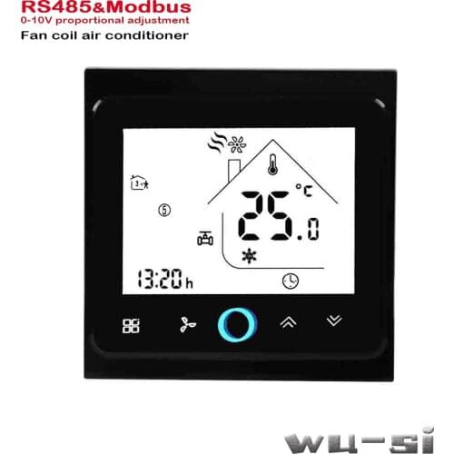 4pipe 2Pipe smart heat cool Modbus& RS485 RTU communication 0-10V signaal control for fan coil unit,95-240VAC,24VAC optional