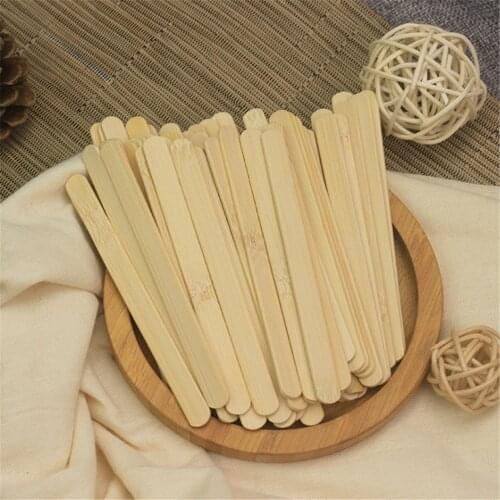 50pcs Popsicle Sticks Waxing Spatulas Epoxy Resin Stirring Ice Cream Candy Making Garden Marker Wooden Sticks Natural Wood Craft