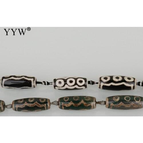 10pcs/Strand Natural Tibetan Agates Onyx Dzi Beads 30x12x12mm Beads For Diy Women Elegant Necklace Bracelet Jewelry Making