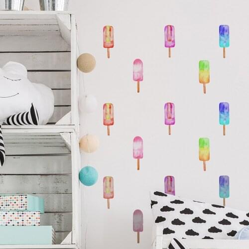 Funlife DIY Color Popsicle Home Decor Stickers Christmas Party Decoration Childrens Bedroom Personality Creative Wall Sticker