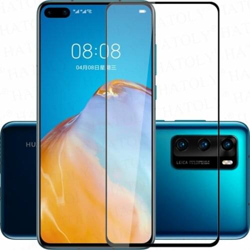For Glass Huawei P40 Tempered Glass For Huawei P 40 P40 Screen Protector HD Full Cover Glue Protective Phone Film For Huawei P40