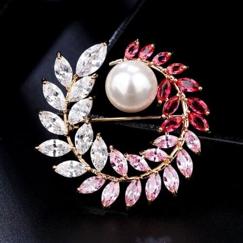 Elegant Garland Brooches Women Wedding Broaches for Bridal Banquet Costume Brooch Pin Luxury Jewelry Accessories Christmas Gift