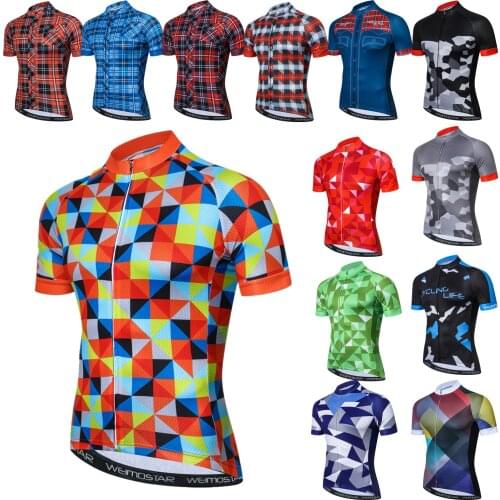 Mens Cycling Jerseys Anti UV MTB Bike Shirts Breathable Riding Clothing Summer Anti Sweat Cycling Clothes Quick Dry Tops