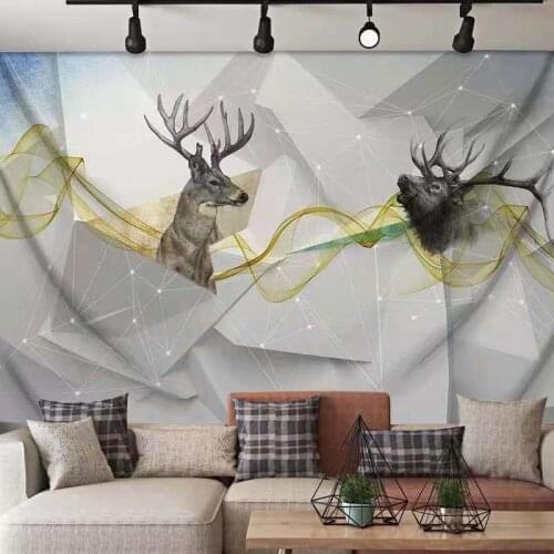 Elk Tapestry Wall Hanging High-Definition Sandy Beach Picnic Tent Sleeping Watercolor Home Decor Cloth Fairy Tale Wall Blanke