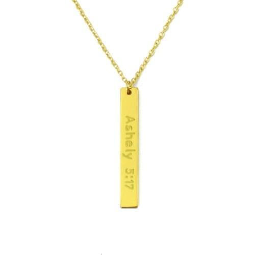 Personalized Bar Necklace,Name Bar Necklace,Vertical Pendant Necklace,Gift for women,Bridesmaid gift,Christmas Gift