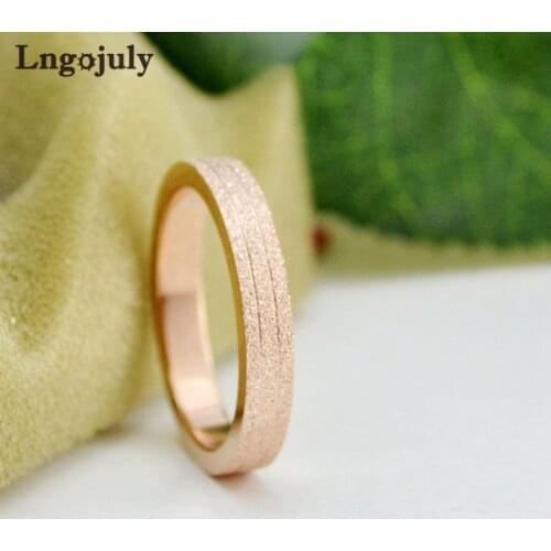 Hot Sale Women Titanium Steel Matte Rings Jewelry RoseGold Titanium Rings For Women Girlfriend Anniversary Party Jewelry Gifts