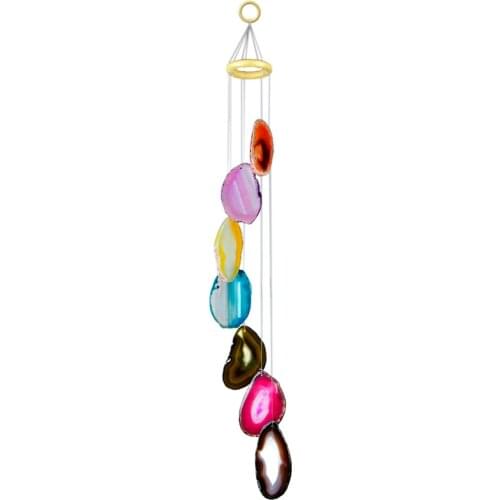 TUMBEELLUWA Agate Slices Wind Chimes Windchime Home Garden Decoration Crystal Collection 25-31 Inches