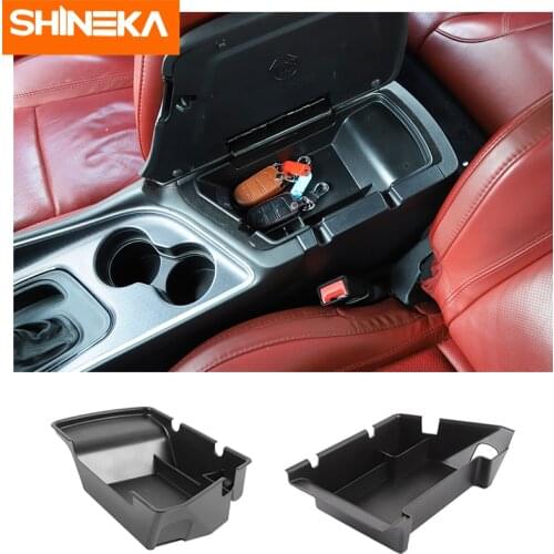 SHINEKA Stowing Tidying For Dodge Challenger Car Center Console Armrest Box Storage Box Organizer For Dodge Challenger 2015-2020