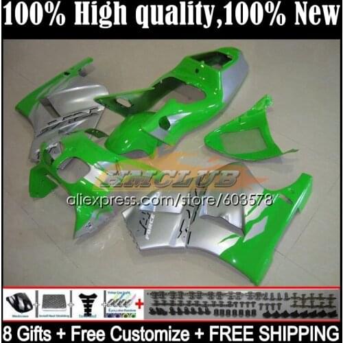Body For HONDA RVF VFR 400 R RR CC NC35 94 95 96 97 98 36CL.13 VFR400 R V4 VFR400R 1994 1995 1996 1997 1998 Fairing Green silver