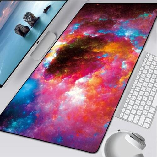 Night Sky Mouse Pad with Lockedge HD Printed Mice Mat Laptop Notebook Keyboard Pad Gaming Accessories Office Carpet Desktop Pad