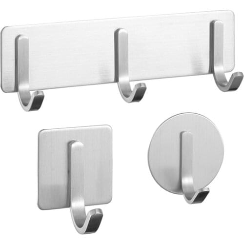 Storage Hook Bathroom Clothes Coat Hanging Holder Brushed 304 Stainless Steel Punch-free Home Organize Hook