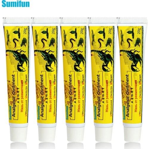 5pcs Sumifun Scorpion Analgesic Ointment Chinese Pain Relieve Cream Rheumatism Arthritis Back Herbal Muscle Rub Ointment D3475