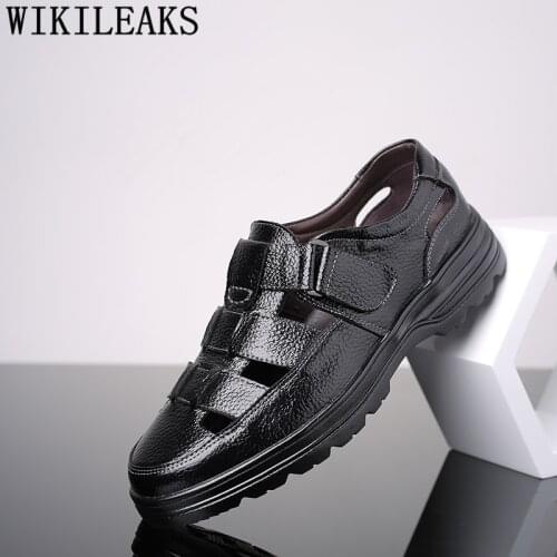 Summer Sandals Brown Dress Mens Sandals Genuine Leather Formal Dresses Luxury Sandals Plus Size Men 47 48 Casual Shoes Men 2020