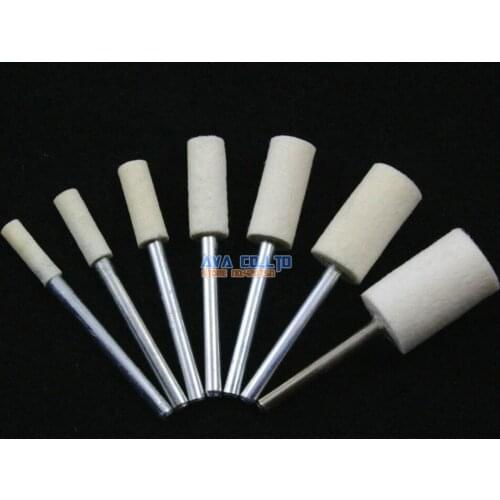 21 Pieces Set Barrel Mounted Wool Felt Polishing Point Burrs 3mm Shank