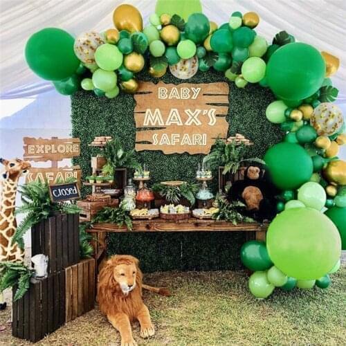 122pcs Dinosaur Jungle Party Balloon Set Green Garland Chain Wedding Decoration Kids Animals Theme Birthday Baby Shower Supplies