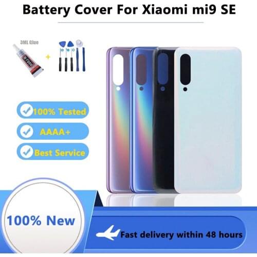 New for Xiaomi Mi9 se 9se Glass Back Housing Battery Cover For Xiaomi Mi 9se Mi9 se Rear Door Case Repair Parts With Stickers+T