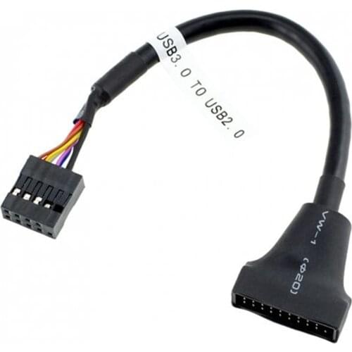 New 19/20 Pin USB 2.0 TO USB 3.0 Female To 9 Pin Male Motherboard Header Adapter Cord Z09