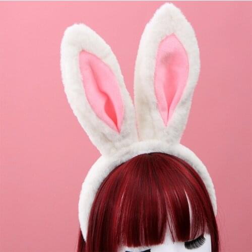 Bunny ear headband Plush Rabbit ears hair hoop Hair band Cosplay Costume