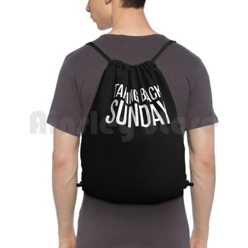 Taking Back Sunday-Ice Cream Sundae Backpack Drawstring Bags Gym Bag Waterproof Taking Back Sunday Band Band American