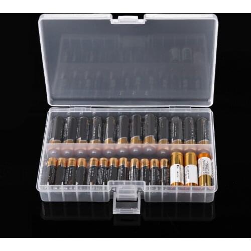 Clear Plastic Battery Storage box Case/Organizer/Holder Holds 48 5 AA Batteries Transparent Organizer Case Home Supplies
