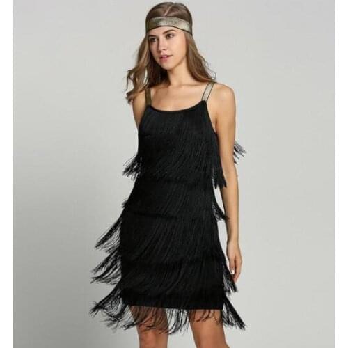 Factory drop shipping tassels Women Glam Gatsby Costume with Fashion Party waistband Fringe Straps Dress Flapper Patchwork