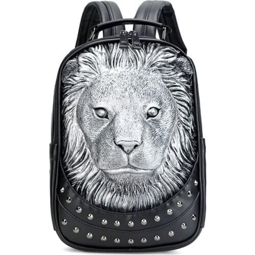 JIEROTYX 2019 New Waterproof Double Shoulder Bag Men and Women Relief 3D Backpack College Students Creative Trend Schoolbag