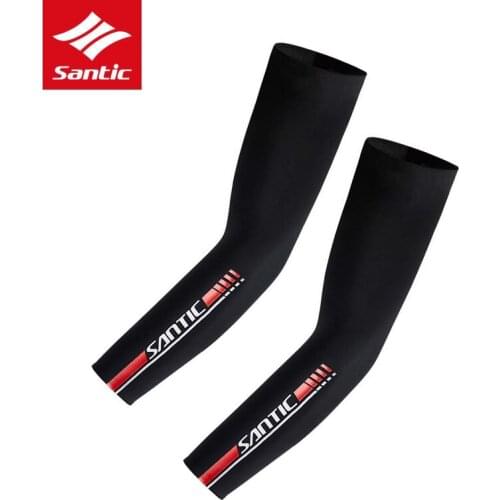 Santic Men Women Arm Sleeve Anti-UV Cool Feeling Cycling Arm Warmers Summer Breathable Sports Basketball Running Arm Sleeves