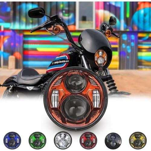 5.75 Inch 75W LED Round Spider Motorcycle Headlight With H/L Beam For Triumph Speed Triple 2005-2010 Rocke 5-3/4" Headlamp