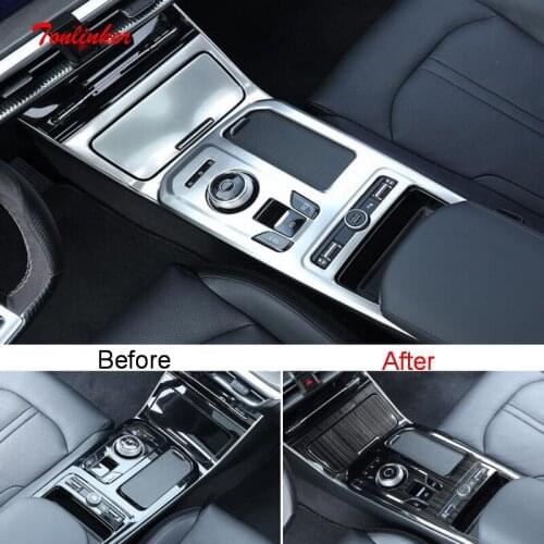 Tonlinker Interior Car Gear Panel Cover Stickers For KIA K5 OPTIMA 2020-21 Car Styling 1/2 PCS Stainless steel Cover Stickers