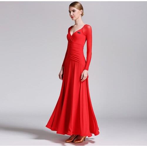 2021 New S9007 Wrinkle Patchwork Long Sleeve Latin Dance Dress Women Dancing Performance Costume Latin Ballroom Latino Dancewear