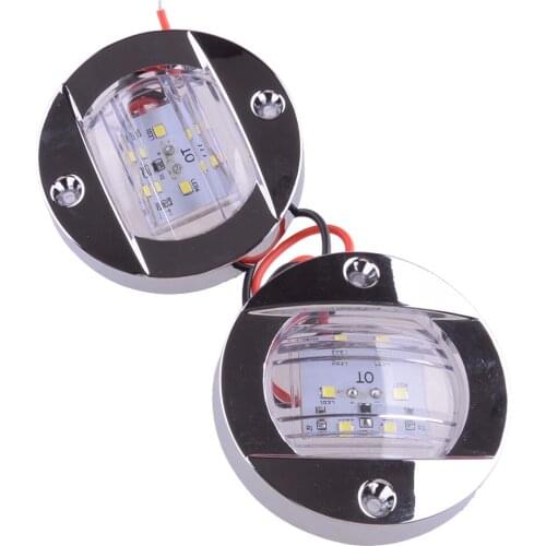 2Pcs 12V IP67 Waterproof ABS Marine Boat Stern Light 6-LED Pontoon Courtesy Cockpit Accessories