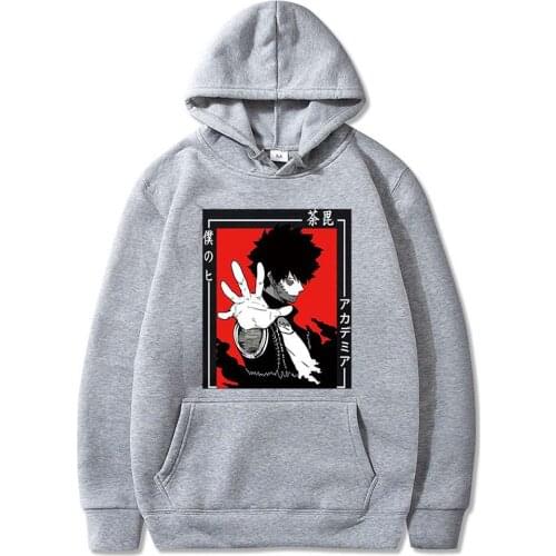 2021 Winter Unisex Anime My Hero Academia Hoodies Cama Hooded Sweatshirt Pullover Gothic Cosplay Hoodie Tops For Men SUNOWE