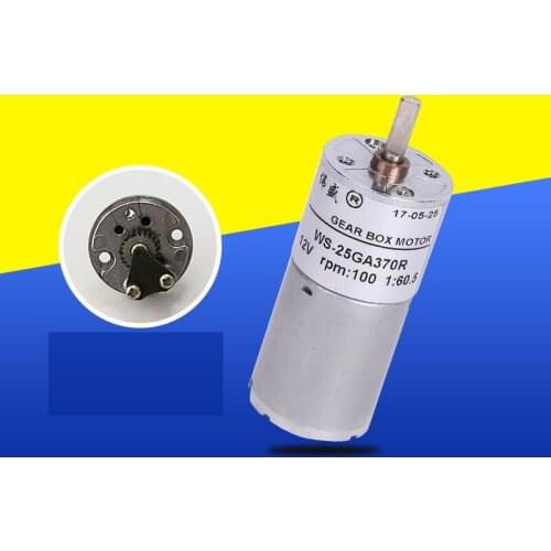 25GA370R, miniature DC gear reducer motor, 12V, 24V, 5-470RPM, forward and reverse, metal gear, low-speed motor