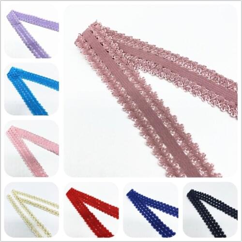 5yards/Lot 20mm Lace Elastic Ribbon Fold Over Spandex Elastic Band For Sewing Lace Trim Waist Band Garment Accessory