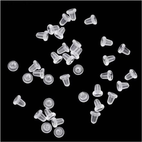 50/100pcs Soft Silicone Rubber Earring Back Stoppers for Stud Earrings DIY Earring Findings Accessories Bullet Tube Ear Plugs
