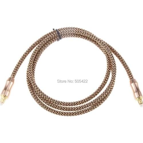 Gold 1.5M 5ft OD6.0 Digital Audio Optical Optic Fiber Cable Toslink Cord HD Connection Cable