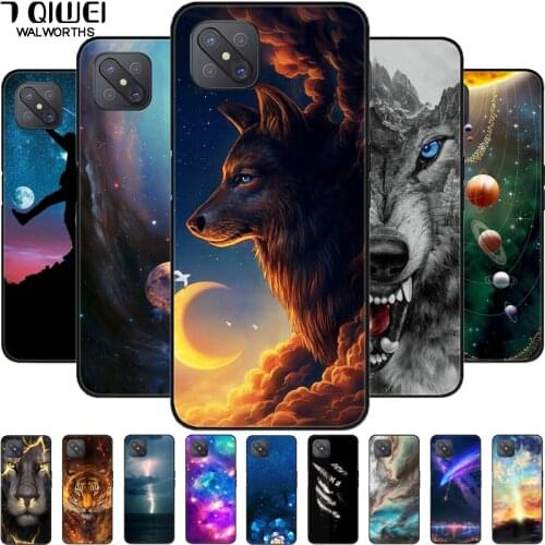 For OPPO Reno 4Z 5G Case Silicone Soft Wolf Lion Phone Cover for OPPO Reno4 Z 5G Case Black TPU Bumper For Reno4Z 4 Z Coque